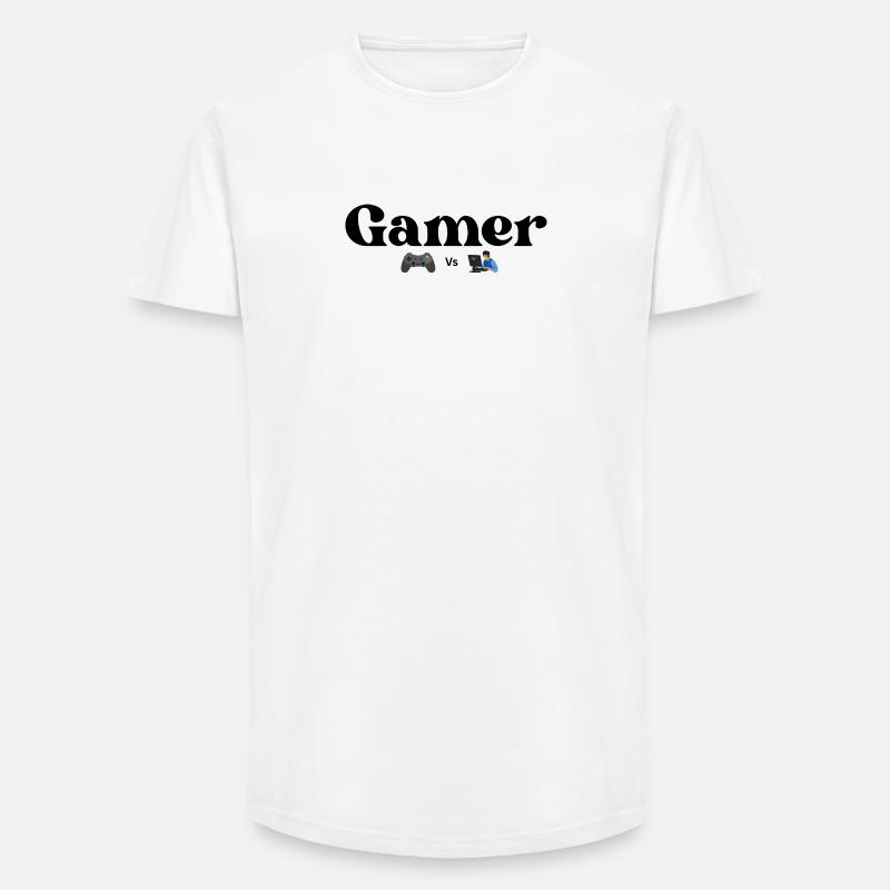 Controller VS PC - Long Fit Men's T-Shirt - white