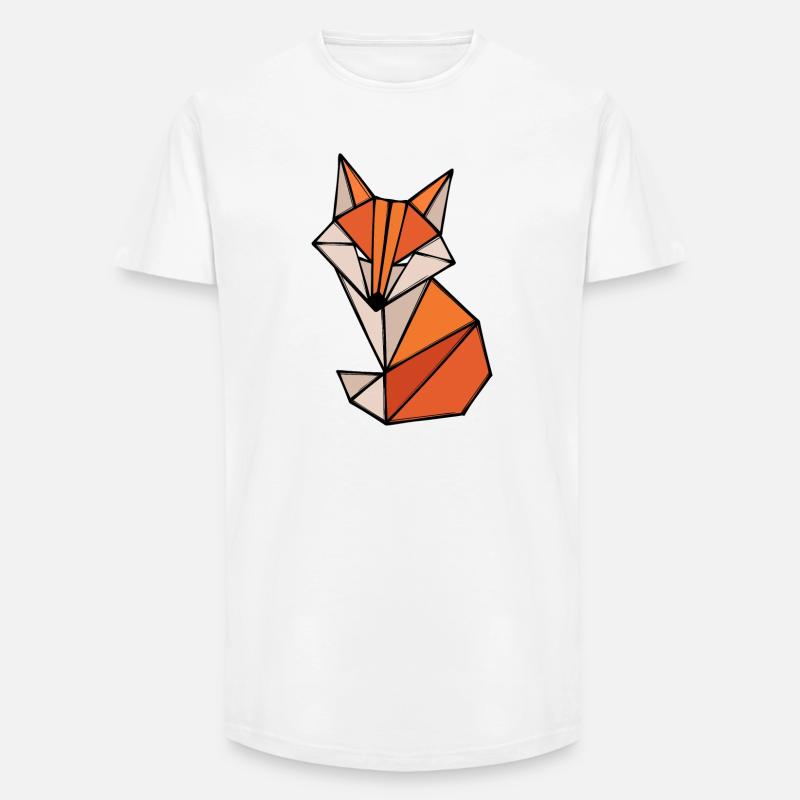 Fuchs Polygon Geometry Abstract Art Creative - Long Fit Men's T-Shirt - white