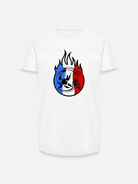 casque sp flamme 3b - T-shirt coupe longue homme - blanc