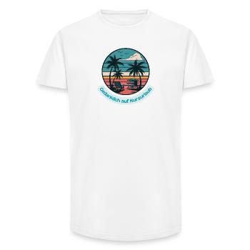 Mentalement en vacances courtes - T-shirt coupe longue homme - blanc - Devant - AI Model Male 185 light (185cm)