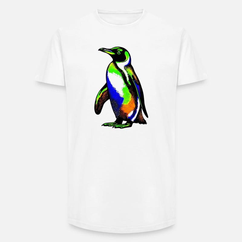 Pinguin - Long Fit Männer T-Shirt - Weiß