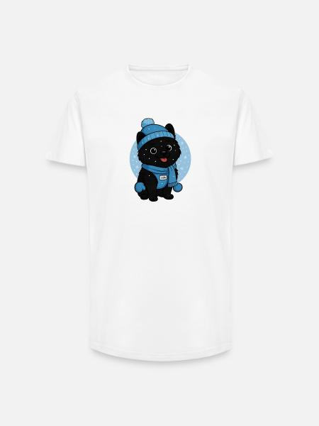 Cuddly Dog Winter Magic - Long Fit Men's T-Shirt - white