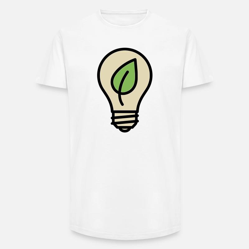 Idée de l’éco de feuilles d’ampoule - T-shirt coupe longue homme - blanc