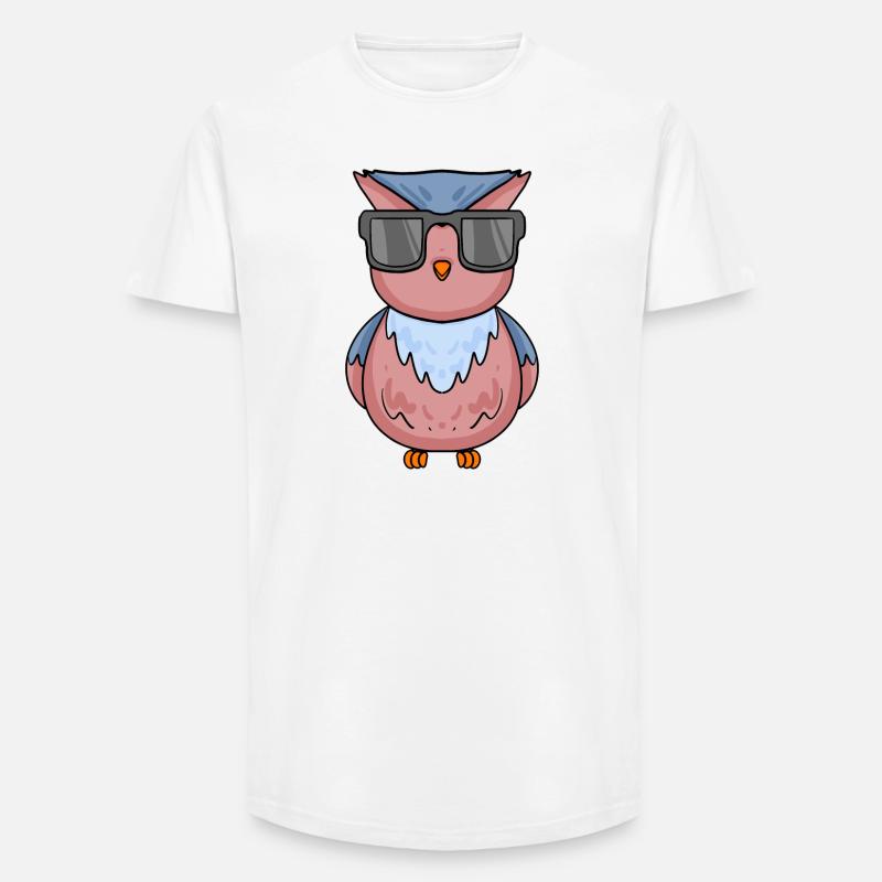 coole Eule mit Sonnenbrille - Long Fit Männer T-Shirt - Weiß