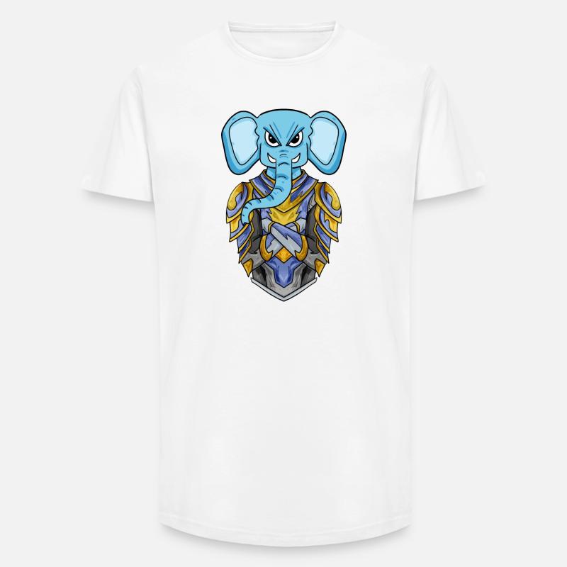 Ritter Elefant cool - Long Fit Männer T-Shirt - Weiß
