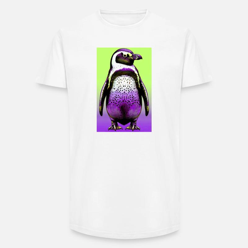 Pinguin - Long Fit Männer T-Shirt - Weiß