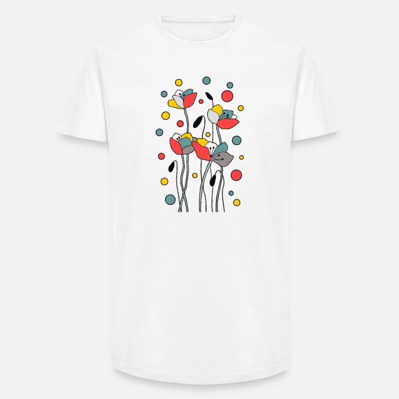Blumen - Long Fit Männer T-Shirt - Weiß