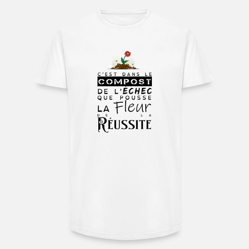 La fleur de la réussite - T-shirt coupe longue homme - blanc