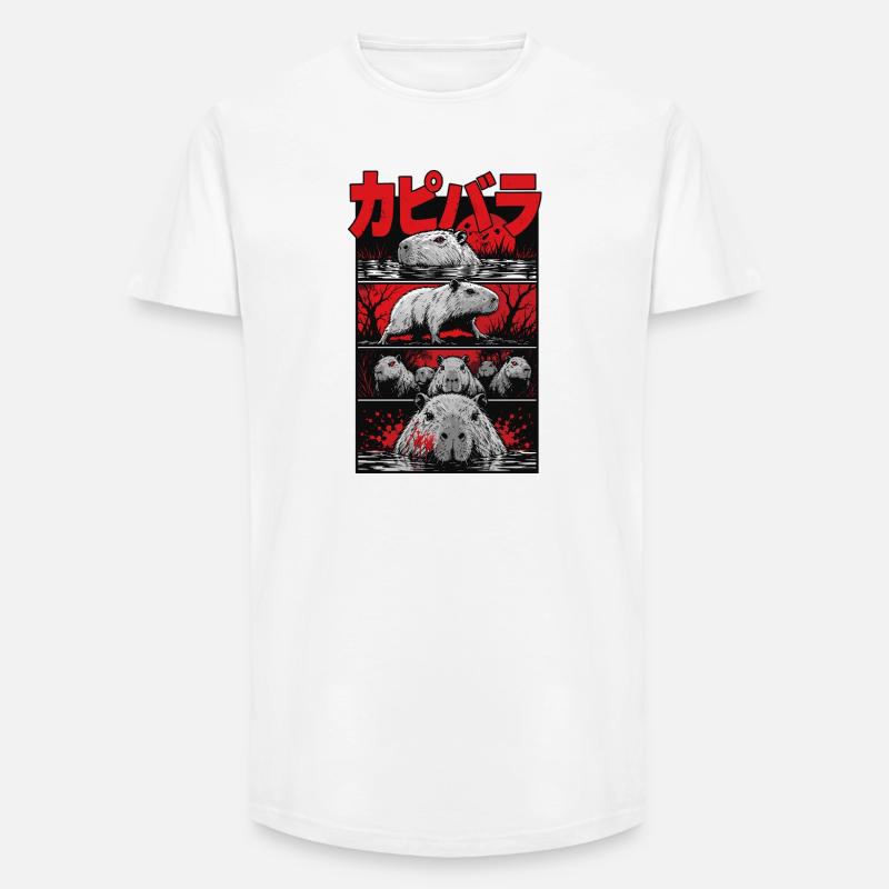 Blutsee Capybara Horror - Long Fit Männer T-Shirt - Weiß