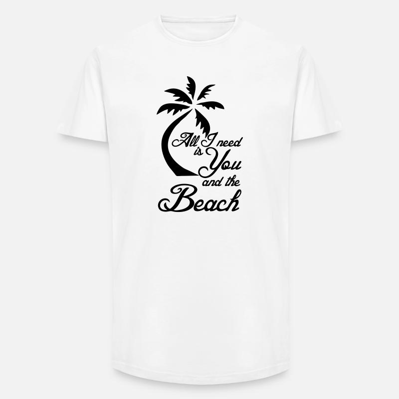 Beach Ferien Strand Urlaub Spruch Geschenk - Long Fit Männer T-Shirt - Weiß