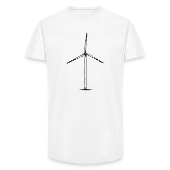 Illustration du moulin à vent - T-shirt coupe longue homme - blanc - Devant - AI Model Male 185 light (185cm)
