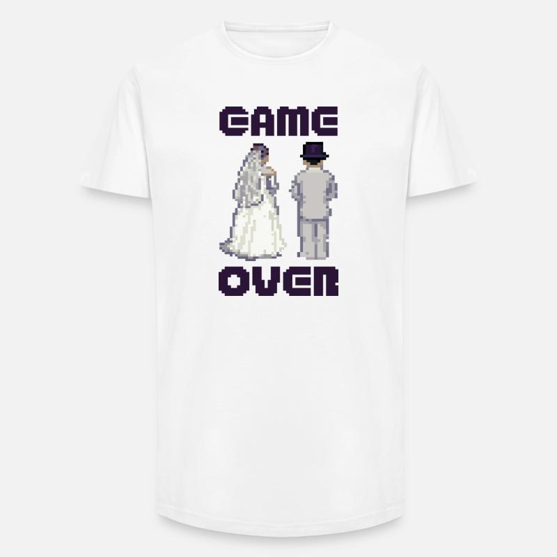 GAME OVER Junggesellenabschied Bräutigam - Long Fit Männer T-Shirt - Weiß