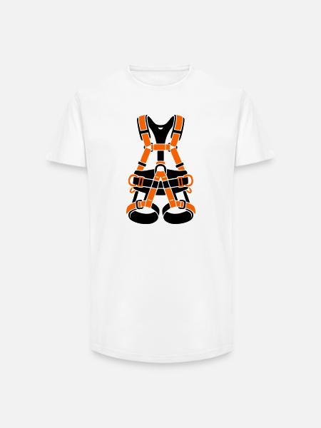 Klettergurt Baumpflege Baumkletterer Klettern - Long Fit Männer T-Shirt - Weiß