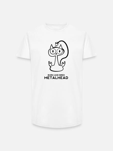 Heay metal cat - Long Fit Men's T-Shirt - white