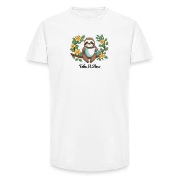 Paresseux glacial - T-shirt coupe longue homme - blanc - Devant - AI Model Male 185 light (185cm)