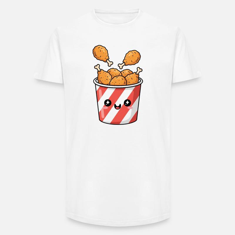 Kawaii-Brathähnchen-Eimer - Long Fit Männer T-Shirt - Weiß