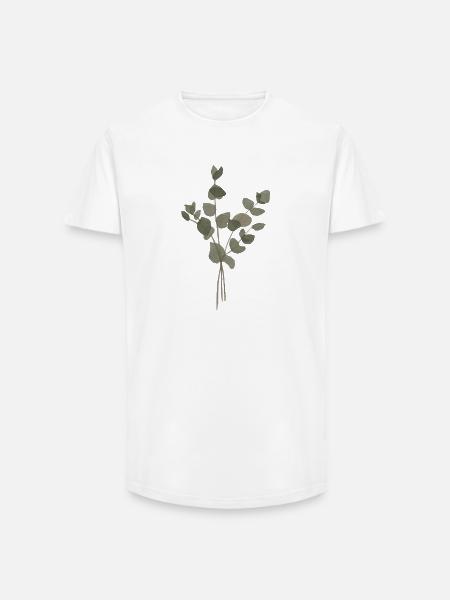 Eukalyptus-Aquarell - Long Fit Männer T-Shirt - Weiß