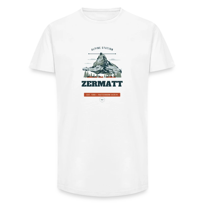 Zermatt badge on a long fit men's t-shirt