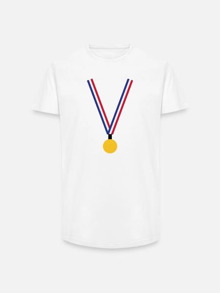 Gold Medal - France - Long Fit Men's T-Shirt - white