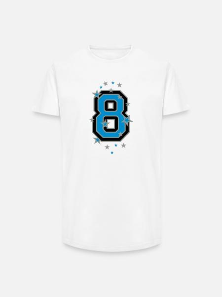 Sieben 7 - Long Fit Männer T-Shirt - Weiß