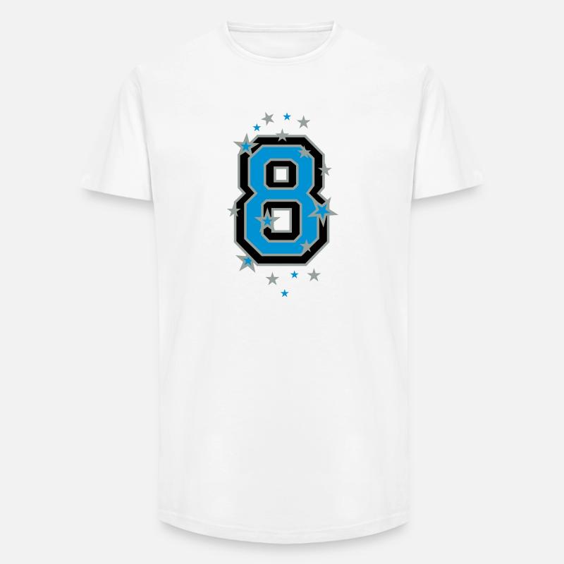 Sieben 7 - Long Fit Männer T-Shirt - Weiß