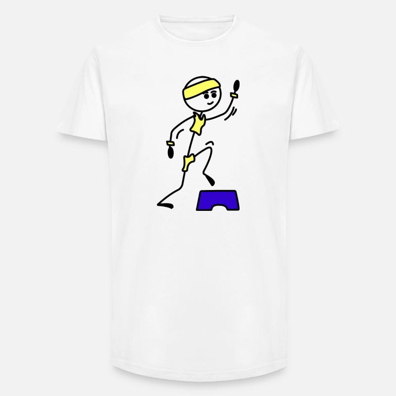 Schritte oder Aerobic Mädchen Trainingsübung - Long Fit Männer T-Shirt - Weiß
