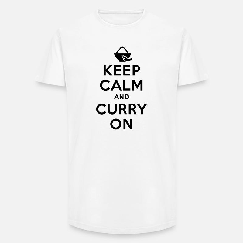 Keep calm and curry on - Long Fit Männer T-Shirt - Weiß