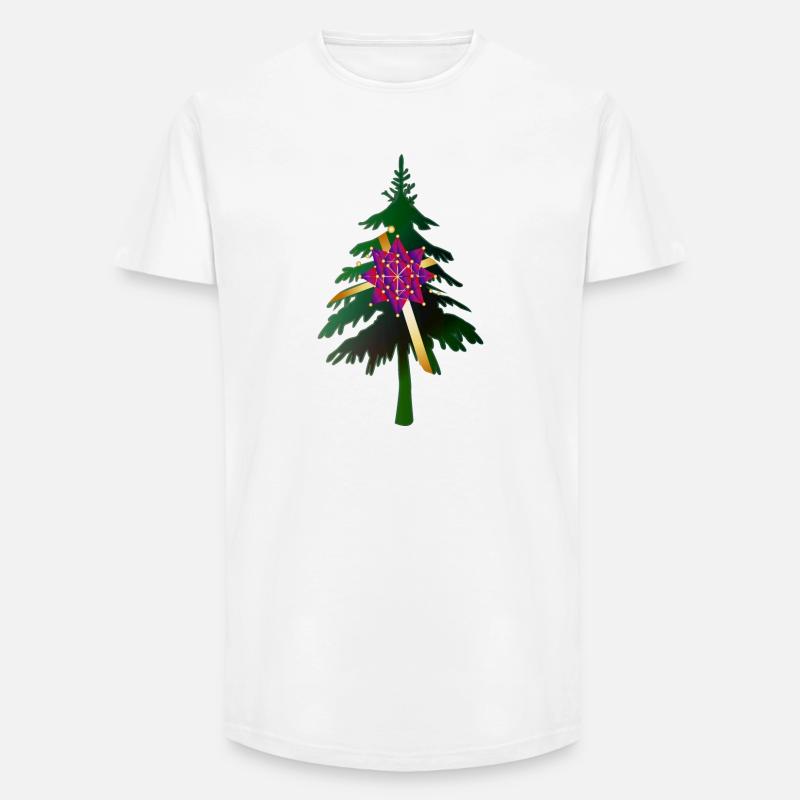Christbaum oder Weihnachtsbaum & Geschenkschleife - Long Fit Männer T-Shirt - Weiß