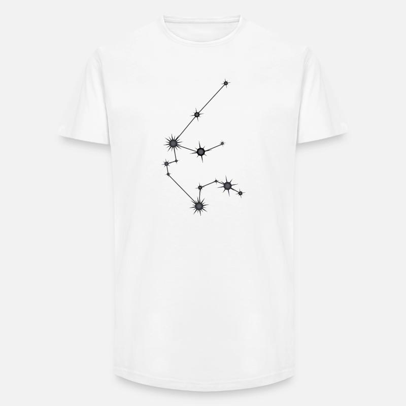 Wassermann Sternbild Sternzeichen Schwarz Grau - Long Fit Männer T-Shirt - Weiß
