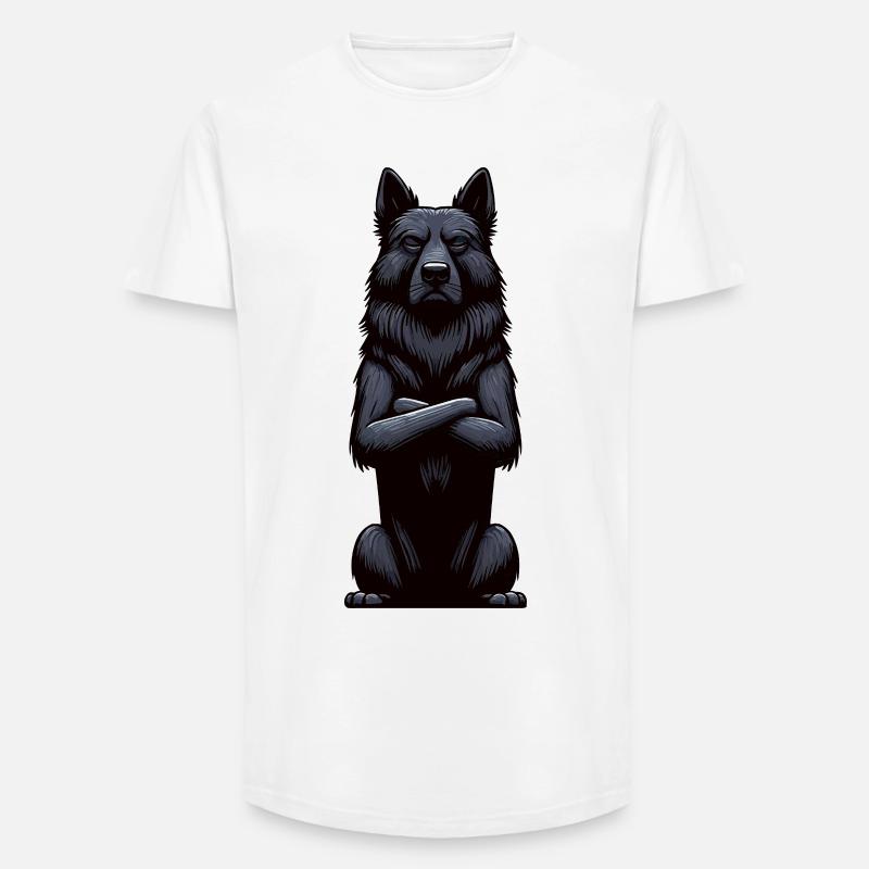 Black German Shepherd German Shepherd Owner - Long Fit Men's T-Shirt - white