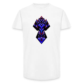 Dieu de l’Erreur, Sigil Noir, Gardien du Vide - T-shirt coupe longue homme - blanc - Devant - AI Model Male 185 light (185cm)
