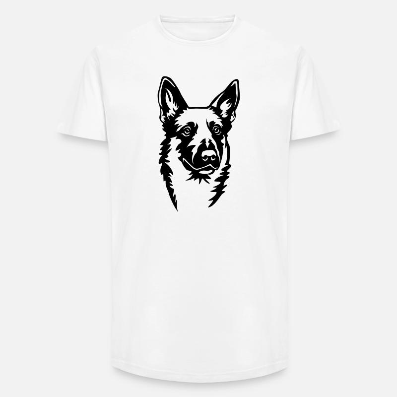 Malinois Kopf - Long Fit Männer T-Shirt - Weiß