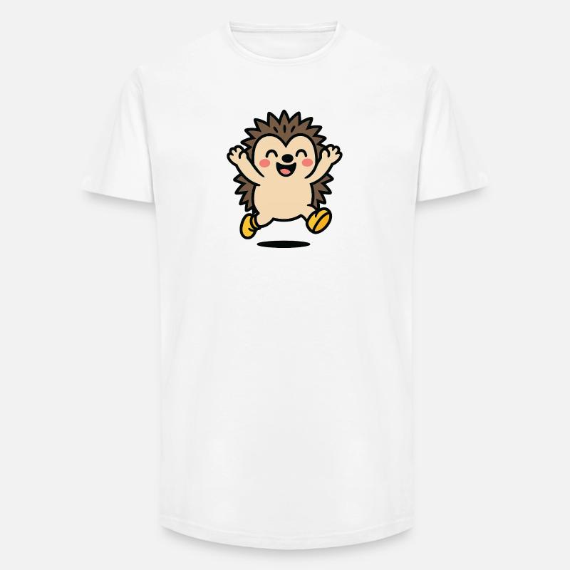 Fröhlicher Igel im Spiel - Long Fit Männer T-Shirt - Weiß