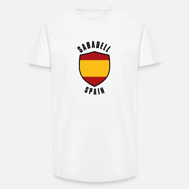 Sabadell Shield Spanien Farben - Long Fit Männer T-Shirt - Weiß