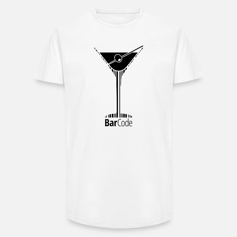 BarCode Martini - Long Fit Männer T-Shirt - Weiß
