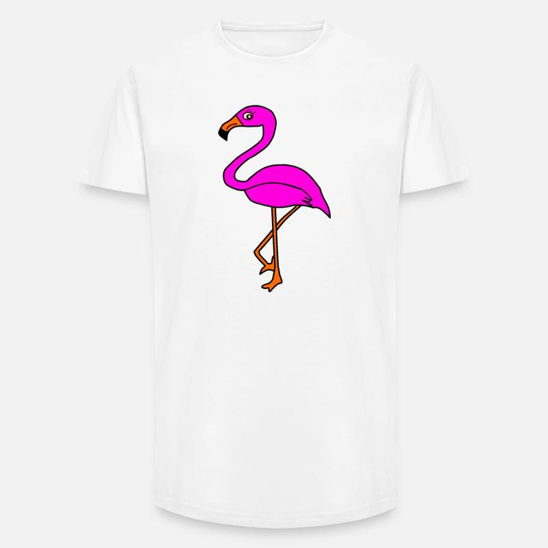 Flamingos Vogel Vögelchen Tiere Geschenk - Long Fit Männer T-Shirt - Weiß