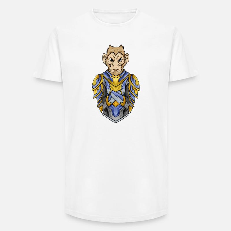 Knight Monkey with Armor Crusader - Long Fit Men's T-Shirt - white
