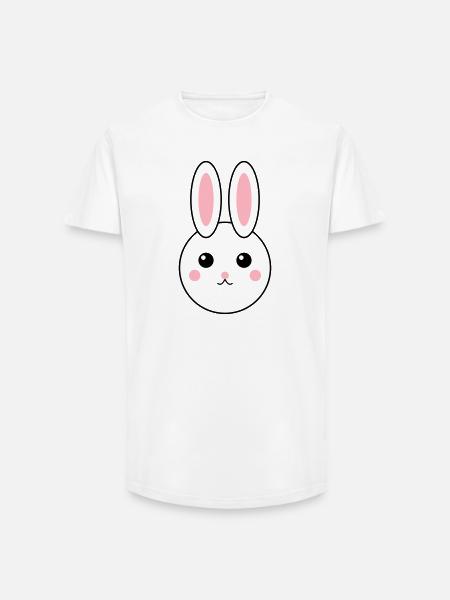 Buntes abstraktes Hasen-Design - Long Fit Männer T-Shirt - Weiß