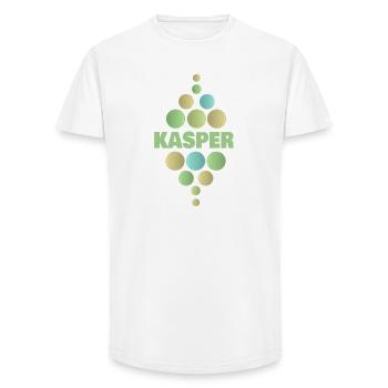Kasper comme prénom - T-shirt coupe longue homme - blanc - Devant - AI Model Male 185 light (185cm)