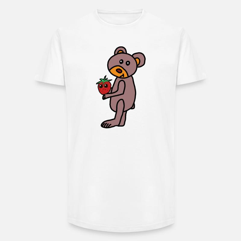 Teddy Teddys Kind Bär  Erdbeere - Long Fit Männer T-Shirt - Weiß
