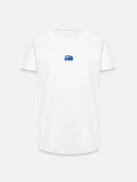 Volkswagen VW Bulli Camper Stickmotiv - Long Fit Männer T-Shirt - Weiß