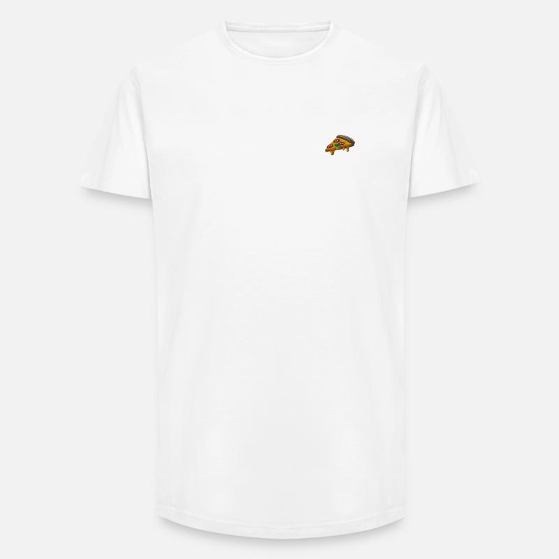 Pizza - T-shirt uomo a vestibilità lunga - bianco