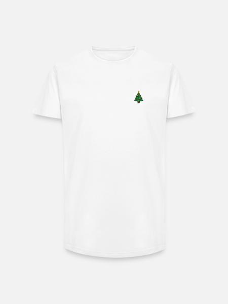 Christmas tree embroidered - Long Fit Men's T-Shirt - white