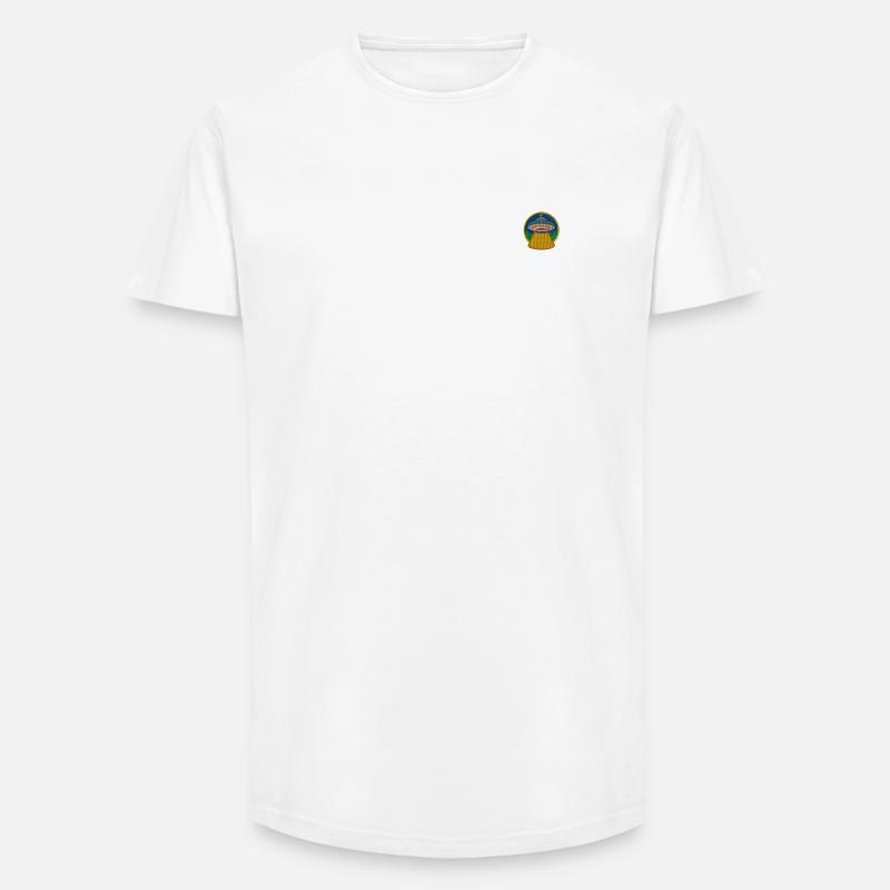 UFO - T-shirt herr med lång passform - vit