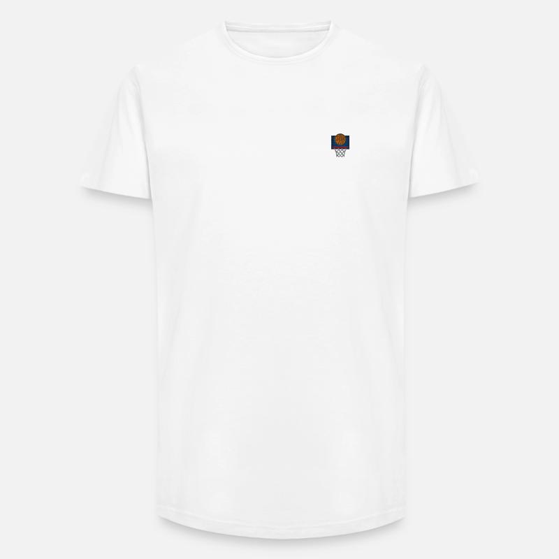 Basketboll båge - T-shirt herr med lång passform - vit