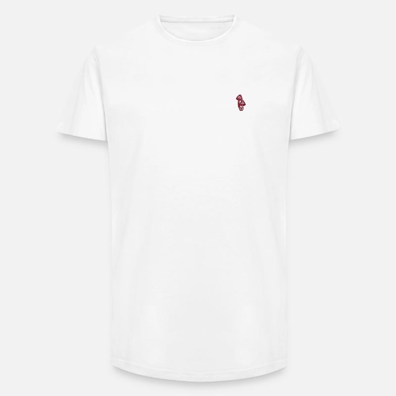 Toadstool embroidered - Long Fit Men's T-Shirt - white