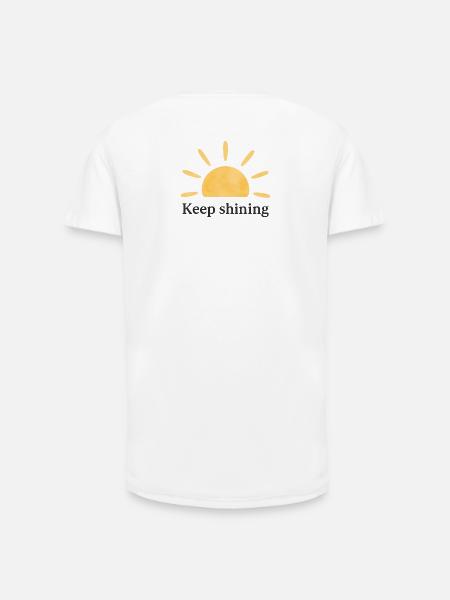 Keep Shining – Sun – Minimalist - Long Fit Men's T-Shirt - white