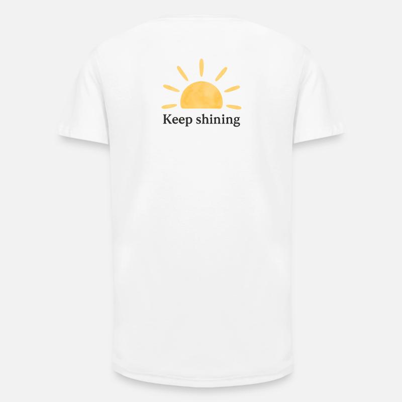 Keep Shining – Sonne – Minimalistisch - Long Fit Männer T-Shirt - Weiß