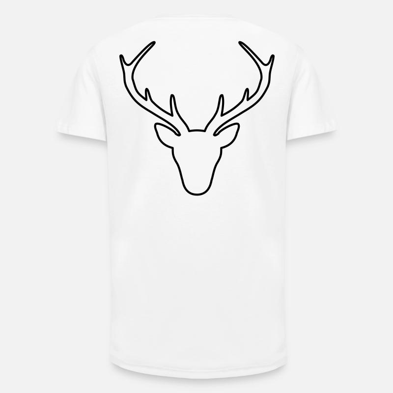 Hirsch Geweih Jäger Jagd Wild Geschenk - Long Fit Männer T-Shirt - Weiß