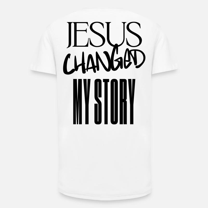 Jesus hat meine Geschichte verändert - Long Fit Männer T-Shirt - Weiß